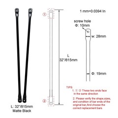 81.5cm Matte Black Replacement Metal Rods for Garden Swing Seat (2-Pack)