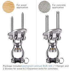 Heavy Duty Swing Hanger with Bearing Swivel, 1200 LB Capacity, Stainless Steel H