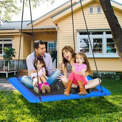 700lbs 60″ Platform Tree Swing for Kids and Adults Heavy Duty Large Rectangle Bl