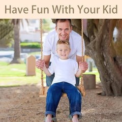 Hanging Wooden Swing, Seat 19.7″x 5.1″× 1.2″, Tree Swings for Adults and Kids