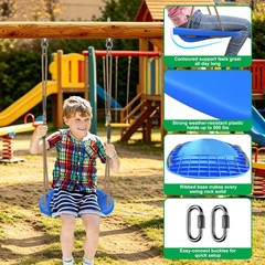 SELEWARE 2pk Blue Heavy Duty Swing Seats w/Rope for Kids/Adults Indoor/Outdoor