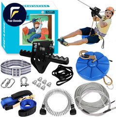 Zip Line Kit for Kids Adults 100FT / 120FT / 150FT / 200FT up to 380Lbs Quick