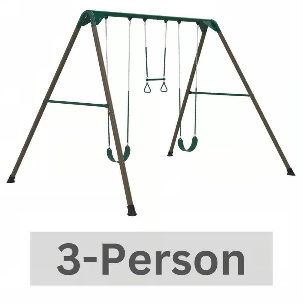 Lifetime 91137 9 Ft A-Frame Metal Swing Set Earthtone Kids Outdoor Playground