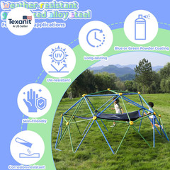 10FT Climbing Dome with Hammock, Outdoor Jungle Gym for Kids, Geometric Dome Cli