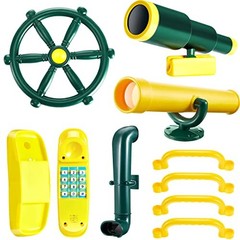 9 Pcs Playground Accessories Swing Outdoor Pirate Playground Yellow, Green