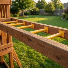 16.5″ Heavy Duty Steel Monkey Bars – 10 Pack Metal Ladder Rungs for Swing Set, C