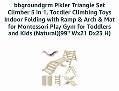 NEW 5 In 1 Montessori Pikler Triangle Climbing Set W Arch Ramp & Slide UNOPENED