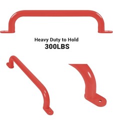 17” Steel Playground Handles – 6 Pack | Sturdy Grab Bars For Kid Playsets – red