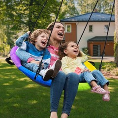 700lbs 40″ Saucer Tree Swing for Kids Adults Waterproof Outdoor Round Mat Swing