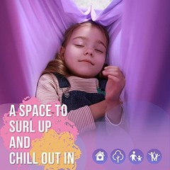 Sensory Swing, Indoor & Outdoor Sensory Swing for Kids & Adults, Pink-purple