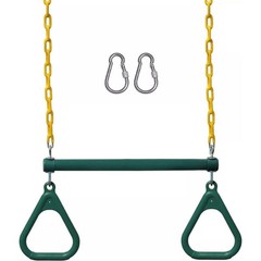 Jungle Gym Kingdom 18″ Trapeze Swing Bar & Rings w/ 48″ Heavy Duty Chains &…