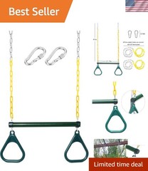 18” Trapeze Swing Bar Rings 48” Heavy Duty Plastic Coated Chains Swing Set …