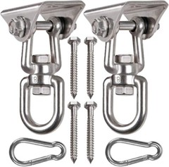2 Pack Heavy Duty 360° Swivel Swing Hanger, Stainless Steel Swing Hook for Ce…