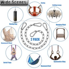 2 Pack Hanging Swing Chain with 4 Carabiners 25in, 660LB Capacity Heavy Duty …