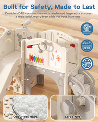 Toddler Slide Set, 13 in 1 Kids Indoor Slide for Toddler 1-3, Indoor Outdoor Tod