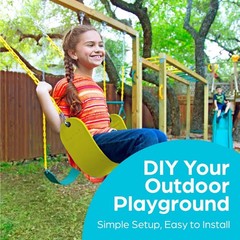 Yellow Plastic Swing Seat with Heavy Chains – Pre-assembled Swing Kit for Kids