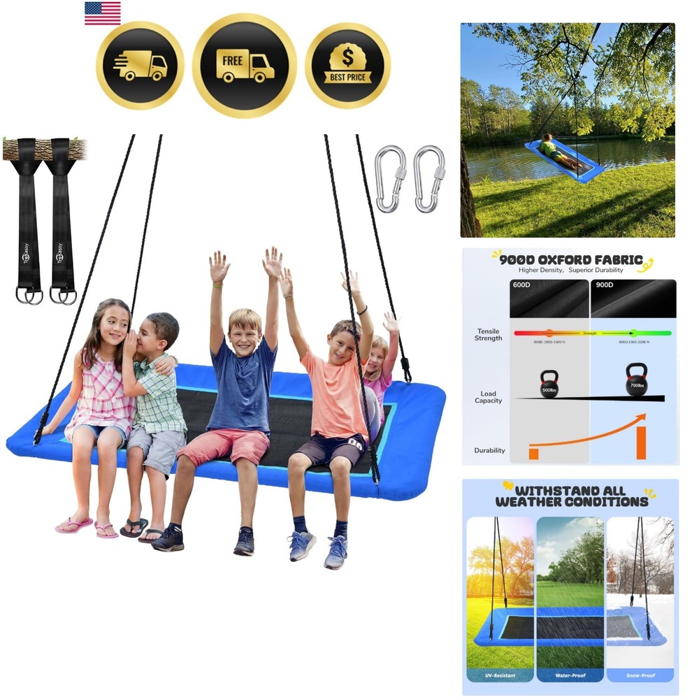 60″ Extra Large Rectangle Tree Swing – Heavy Duty 700lb Capacity, Waterproof …