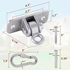 Swing Hangers 304 Stainless Steel with Locking Snap Hooks, Heavy Duty Swing H…