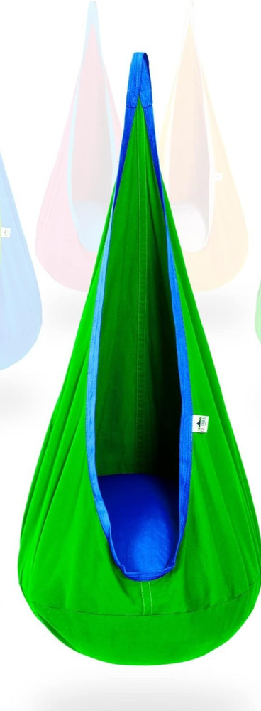 New Outree children’s sensory hanging pod swing–green–attach to ceiling