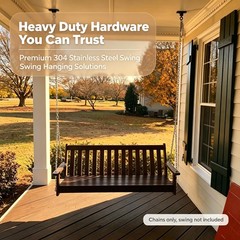 Heavy Duty 7.8 Ft Porch Swing Hanging Chain Kit – 304 Stainless Steel – 700 L…