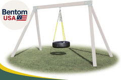 Heavy-Duty 3-Chain Rubber Tire Swing Seat with Adjustable Coated Swing Chains –
