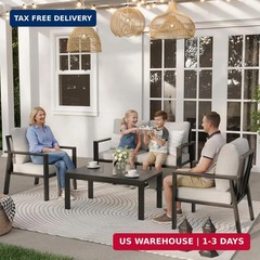 4-Piece Aluminum Outdoor Patio Furniture Sets All-Weather Patio Conversation Set