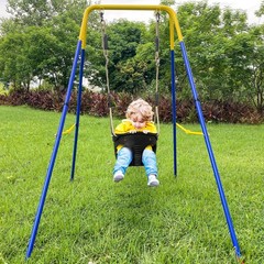 Folding Steel Toddler Play Set with Secure Seat & Adorable Elephant Styling