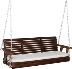 Rustic 880 LBS Wooden Porch Swing – Comfortable & Ergonomic Design for Outdoors