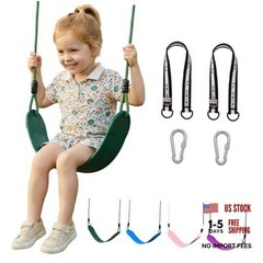Heavy Duty Kids Swing Seat with 79″ Adjustable Rope, 330 lbs Green, 1 Pack