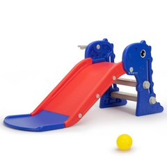 Kids Boys Girls Toddlers Climbing Slide Indoor Outdoor w/ Basketball Hoop