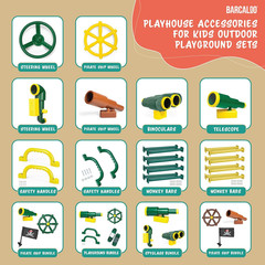 Playground Accessories for Kids Outdoor Playset Kids Pirate Telescope, Steering