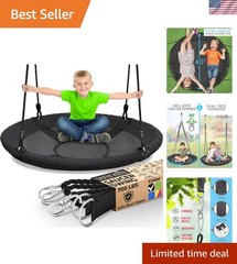 Saucer Swing with Tree Hang Kit, 40” Outdoor Tree Swing, 2 Adjustable Hanging…
