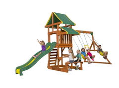 Backyard Discovery Cedar Wooden Swing Set Kids Outdoor 8 Ft Slide Playground …