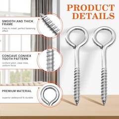 Pcs Self Tapping Eyelet Screw Eye Bolt，6 Inch Heavy Duty Screw M10-6 INCH 2