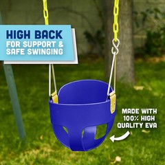 High Back Full Bucket Toddler Swing Seat, Blue