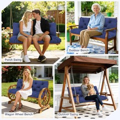 Swing Cushions 3 Seater Replacement Waterproof Outdoor Porch Swing Cushion with