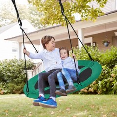 40″ Outdoor Garden Round Saucer Tree Swing Children Adjustable Ropes w/Hanging