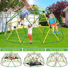OUTDOOR CLIMBING DOME PLAYSCAPE 10 Ft with Hammock, Anti-Rust