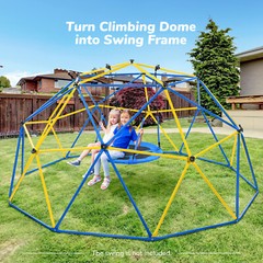 10ft Climbing Dome with Hammock &Swing Jungle Gym for Kids Heavy Duty Monkey Bar