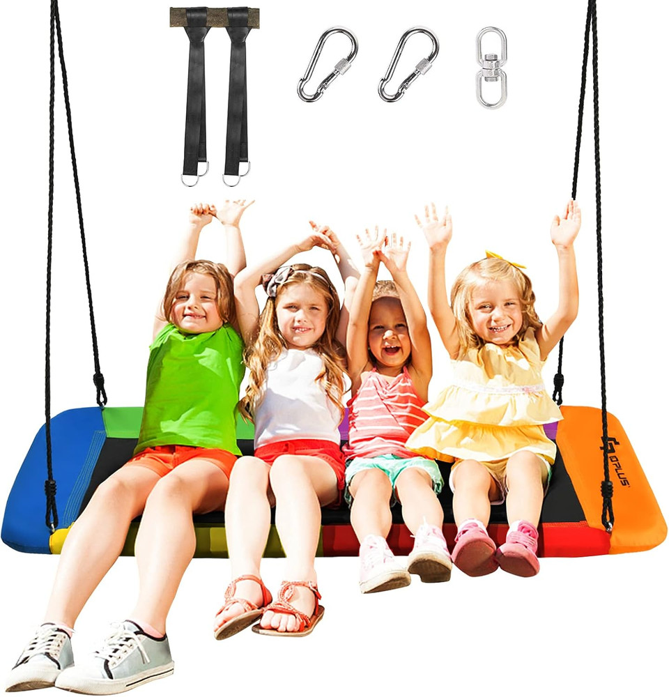 700LBS 60 Inch Giant Platform Tree Swing for Kids and Adults, Indoor/Outdoor Adj