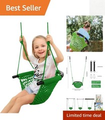 Heavy-Duty Kids Swing Seat – 440 lbs Capacity for Indoor/Outdoor Fun in Green