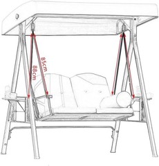 Garden Swing Hanging Rod, Swing seat Load-Bearing Hanging arm, Round Metal Ro…