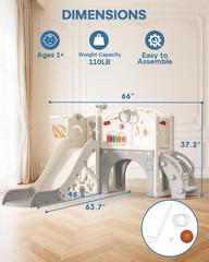 Toddler Slide Set, 13 in 1 Kids Indoor Slide for Toddler 1-3, Indoor Outdoor Tod