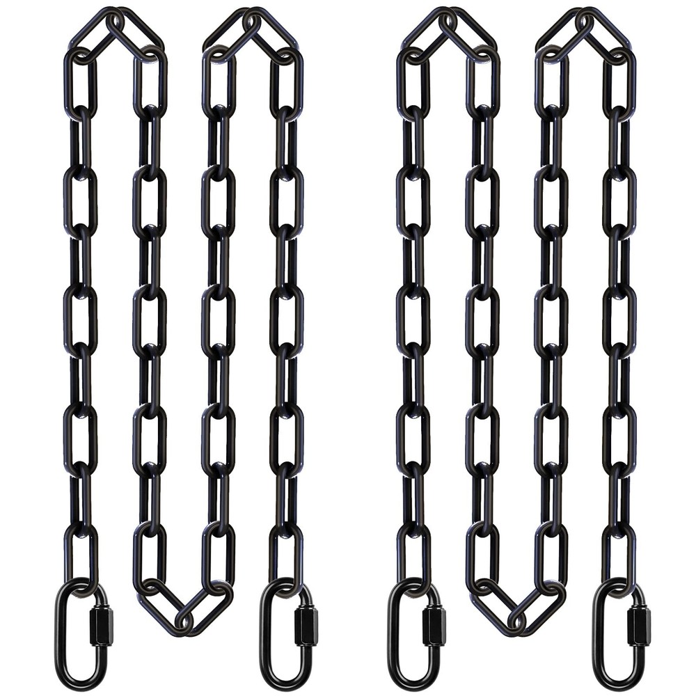 2Pcs 100″ Hanging Swing Chain Black Plastic Coated Hanging Chains