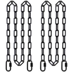 2Pcs 100″ Hanging Swing Chain Black Plastic Coated Hanging Chains