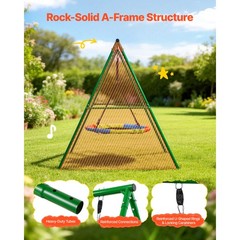 Uimoso Outdoor Swing Set with 40-Inch A-Frame for Kids’ Backyard Fun