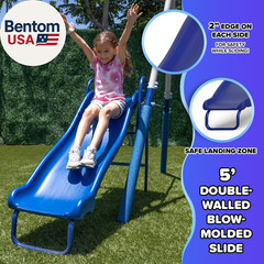 Arcadia Swing Set – Outdoor Heavy-Duty Metal Playset for Kids with Slide