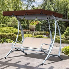 2-Seat Porch Swing Canopy Waterproof Swing Top Cover Garden Swing Seat Canopy…