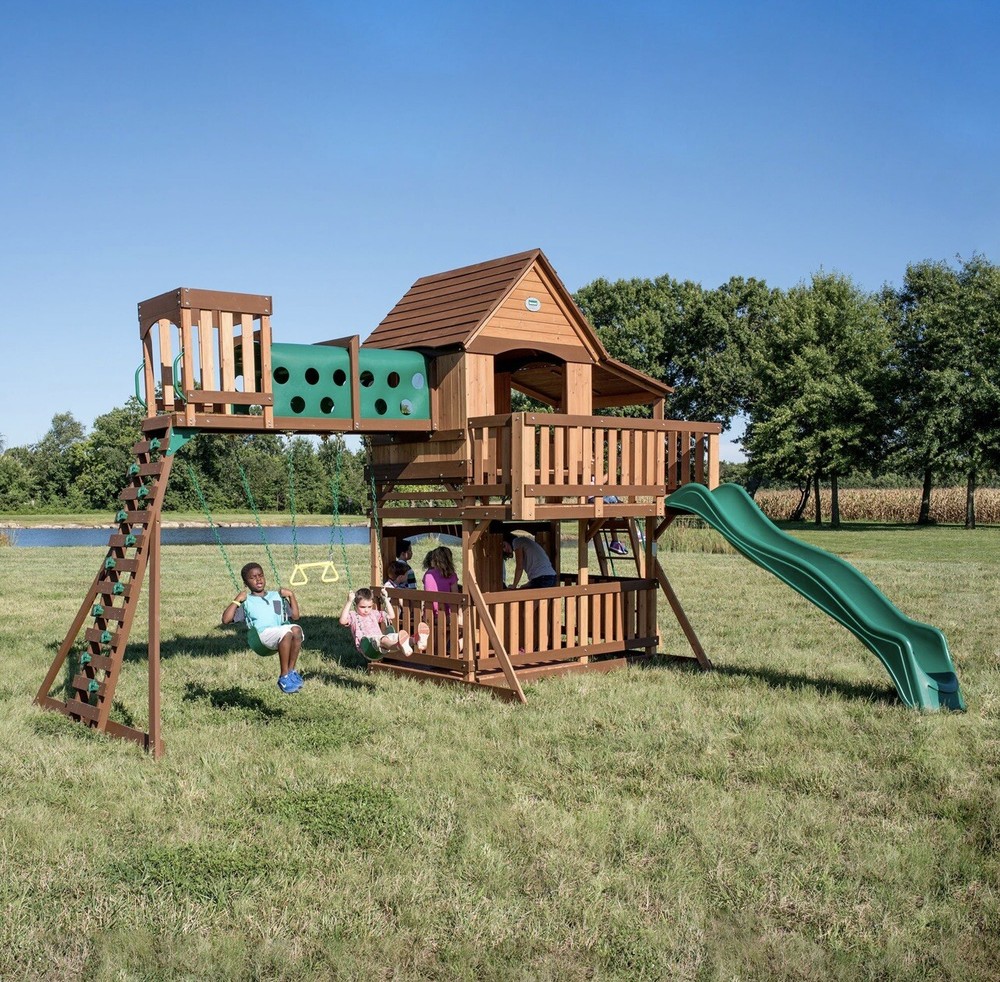 **NEW**Backyard Discovery Woodridge Elite Cedar Swing Set Playset FREE SHIPPING!