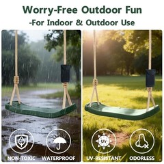 Kids Tree Swing Seat, Heavy Duty 264 LBS Swing with Tree Straps & Green